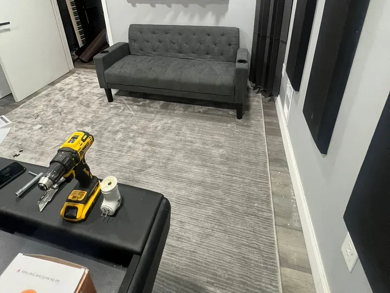 Finished basement room by Kenia Construction in Lynn, MA