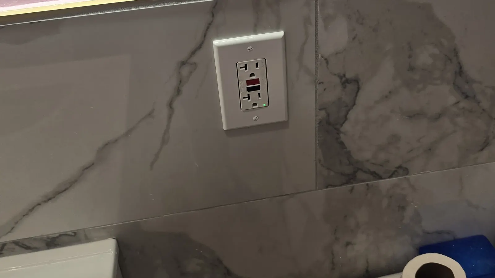 Electrical troubleshooting and repair in Lynn, MA showing a GFCI outlet